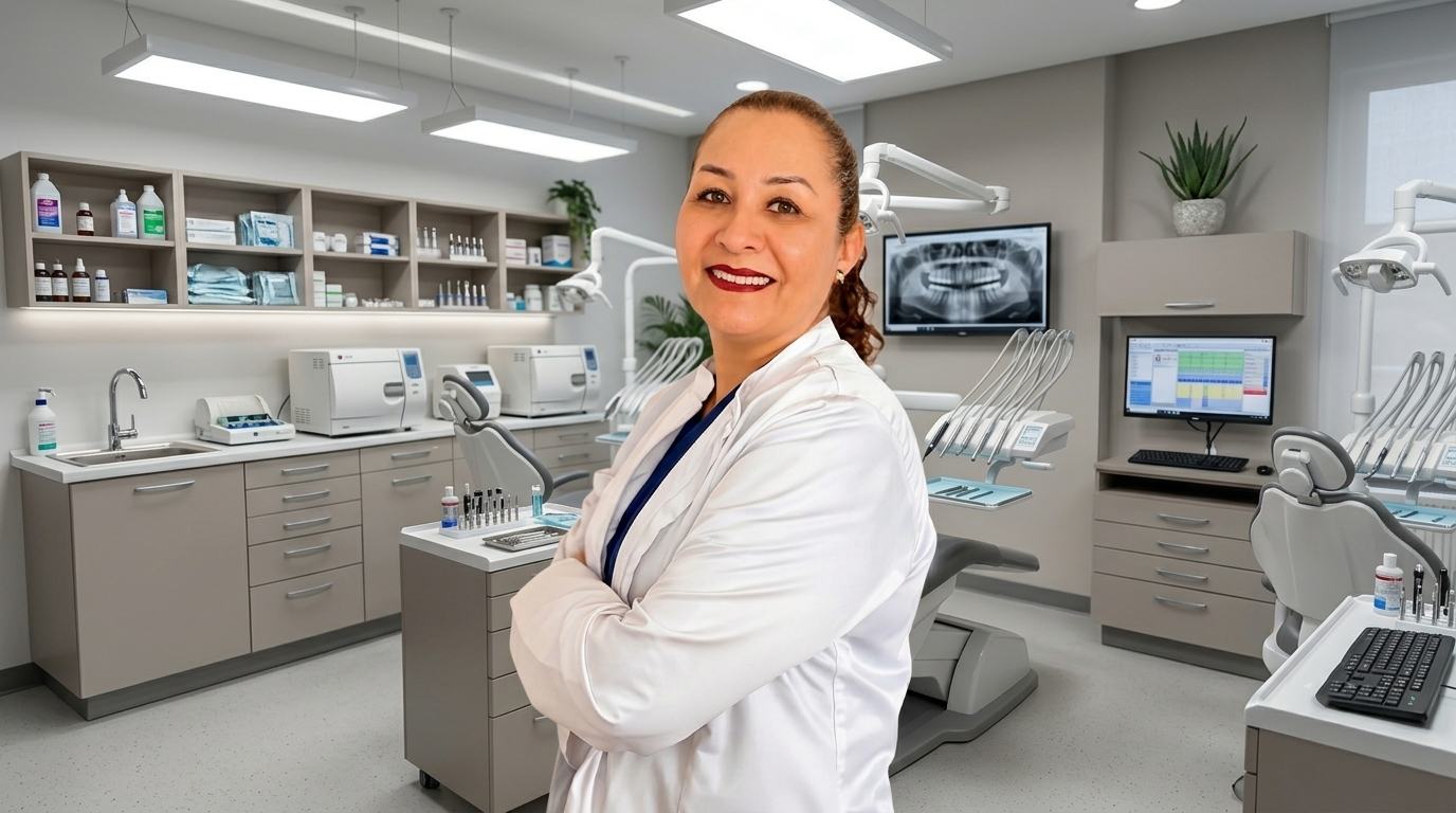 Dra. Olga Iliana Medina Ruiz en el consultorio de Dento